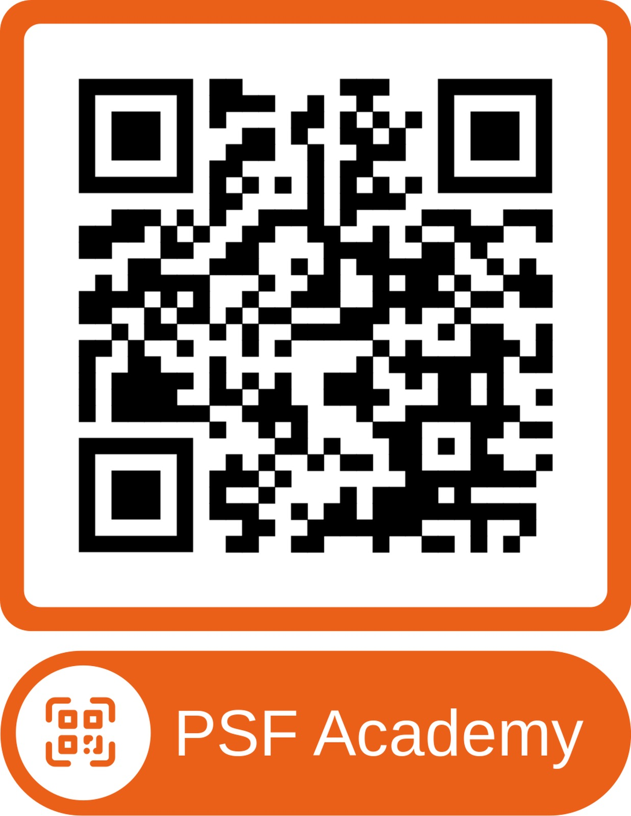 Código QR que lleva a la página de PSF Academy